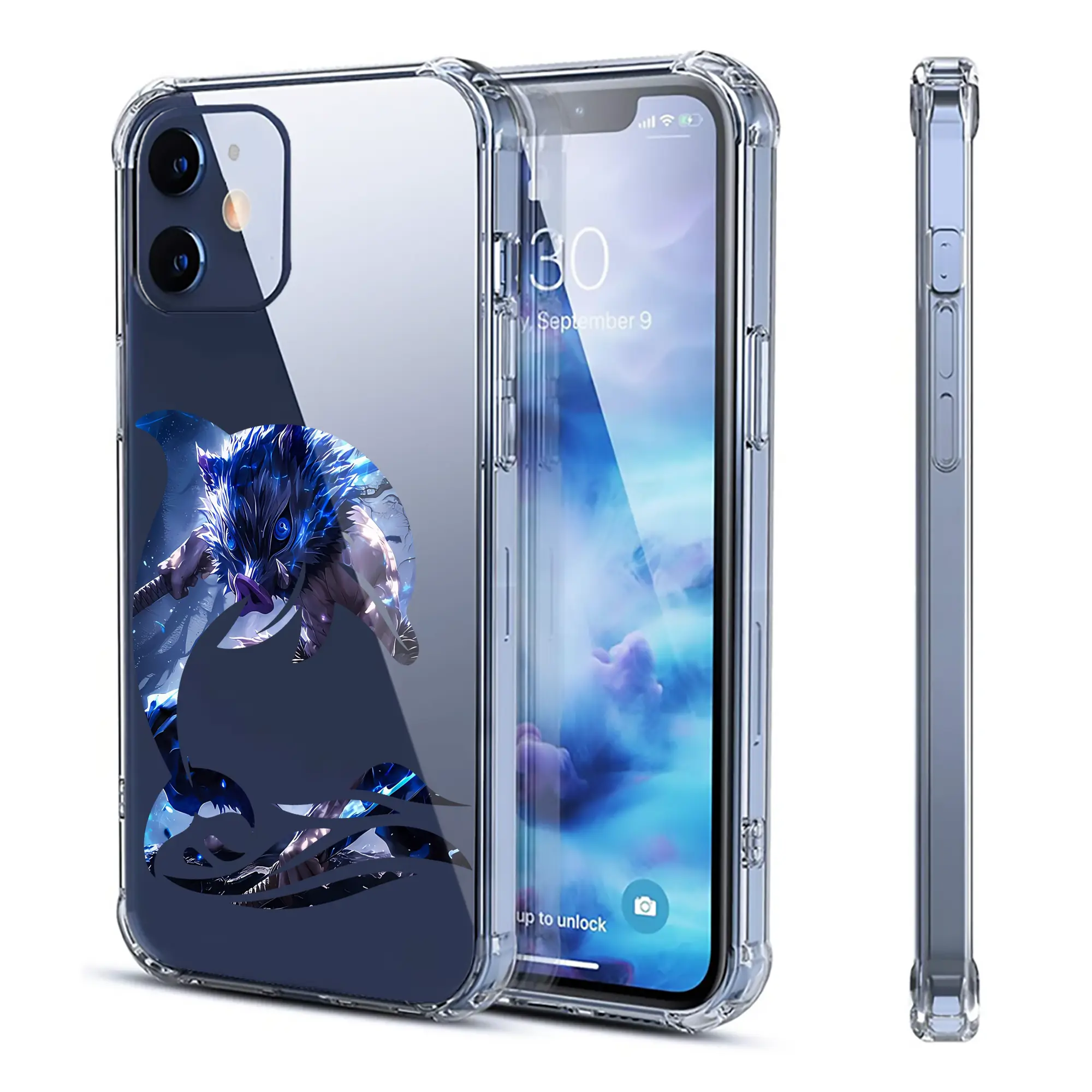 鬼滅の刃 グッズ,嘴平 伊之助 - IPhone 12シリーズ対応 ・ 透明スマホケース ・ クリアソフトケース ・ TPU素材 ・ 耐衝撃 ・ 高密着 ・ 防汚 防指紋 ・ 簡単着脱